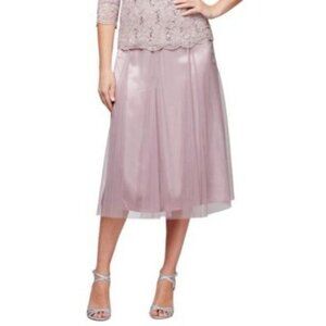 Alex Evenings Antique Rose Tea Length Full Skirt